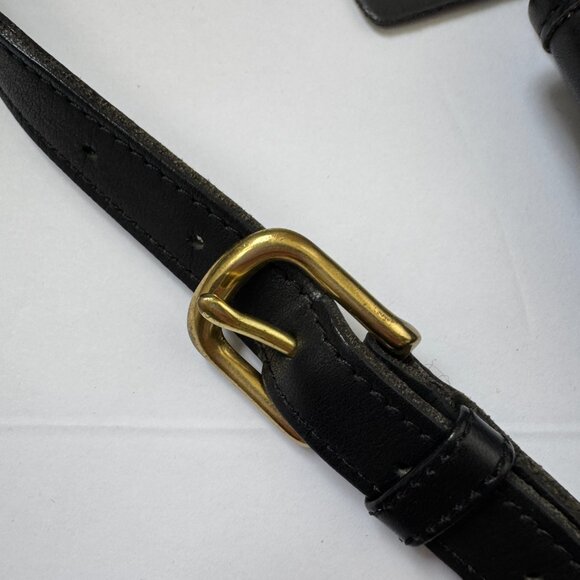 COACH Black Leather Turn Lock Drawstring Daypack Backpack Style 9960 Vintage 90s - Picture 4 of 12